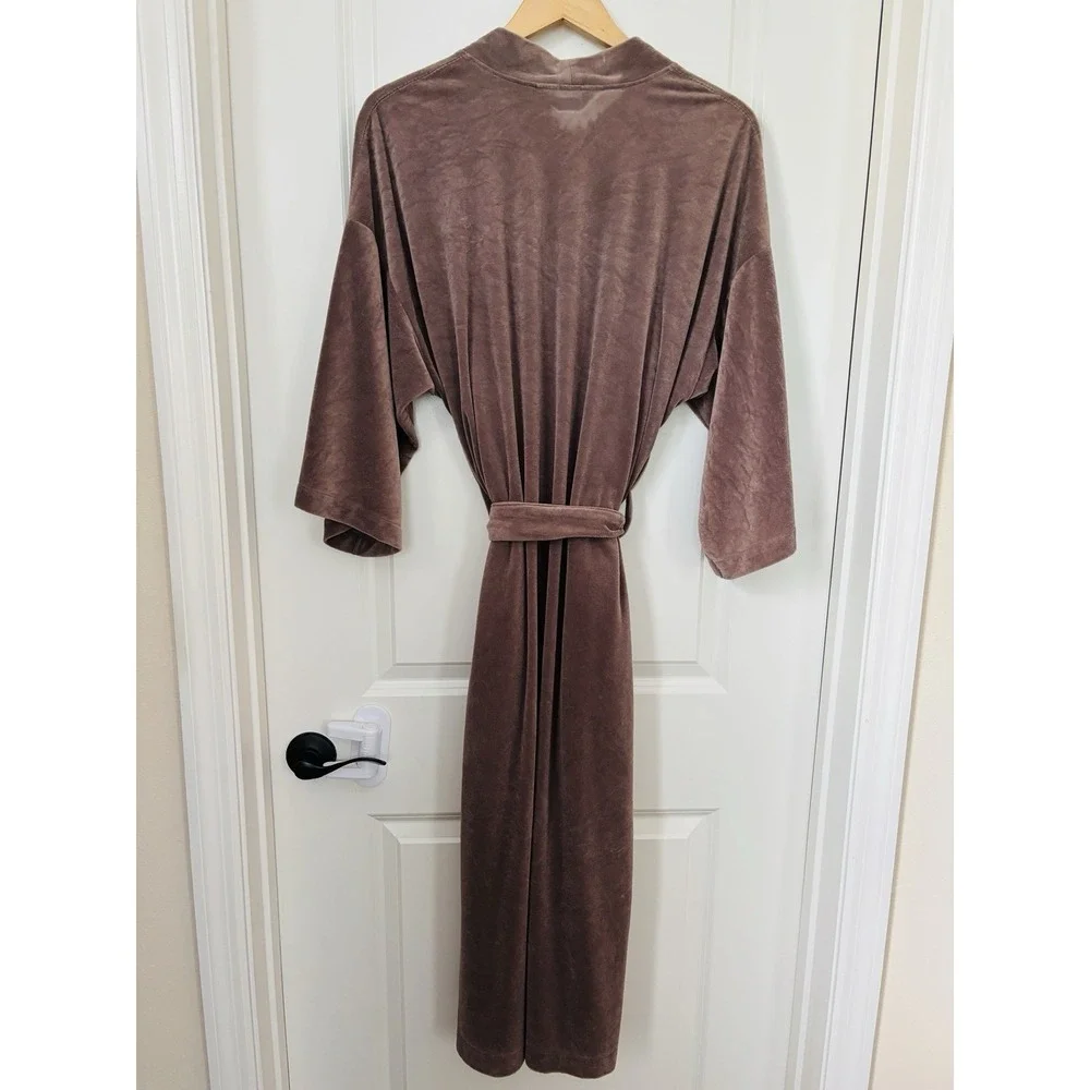Vintage Christian Dior Monsieur Men's Taupe Velour Robe Belted Lounge Bath Robe*